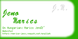 jeno marics business card